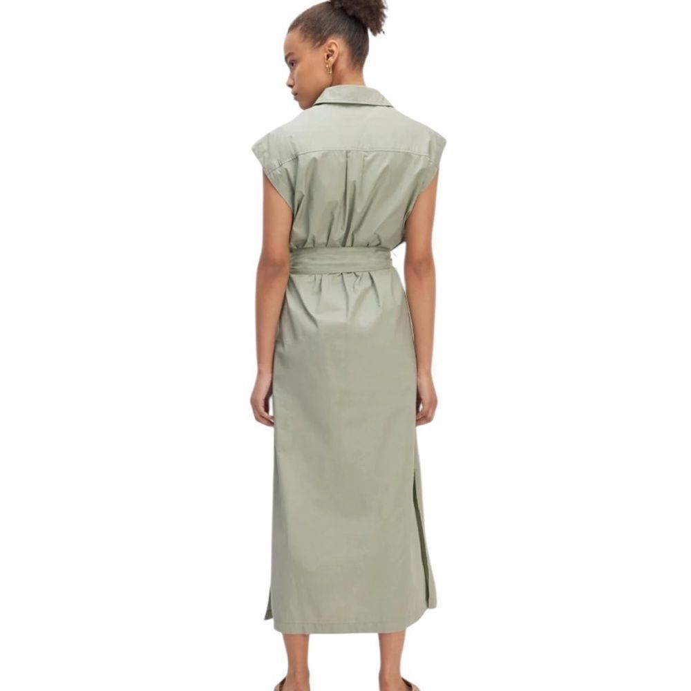 Everlane Sage Green Button-Front Midi Shirtdress - Picture 5 of 11